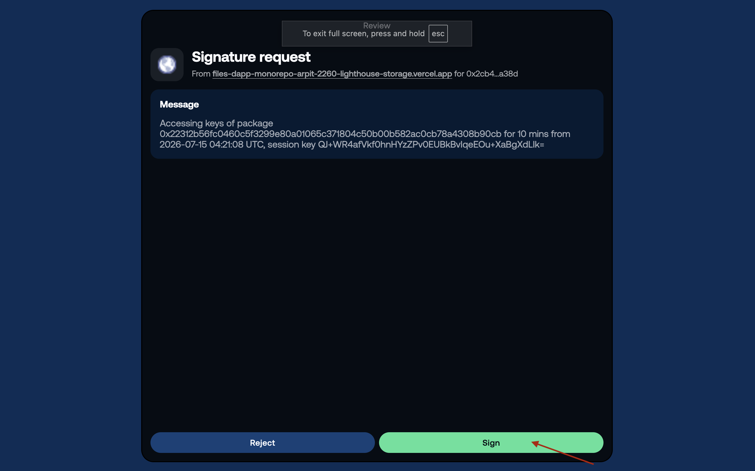 Sign for Decryption